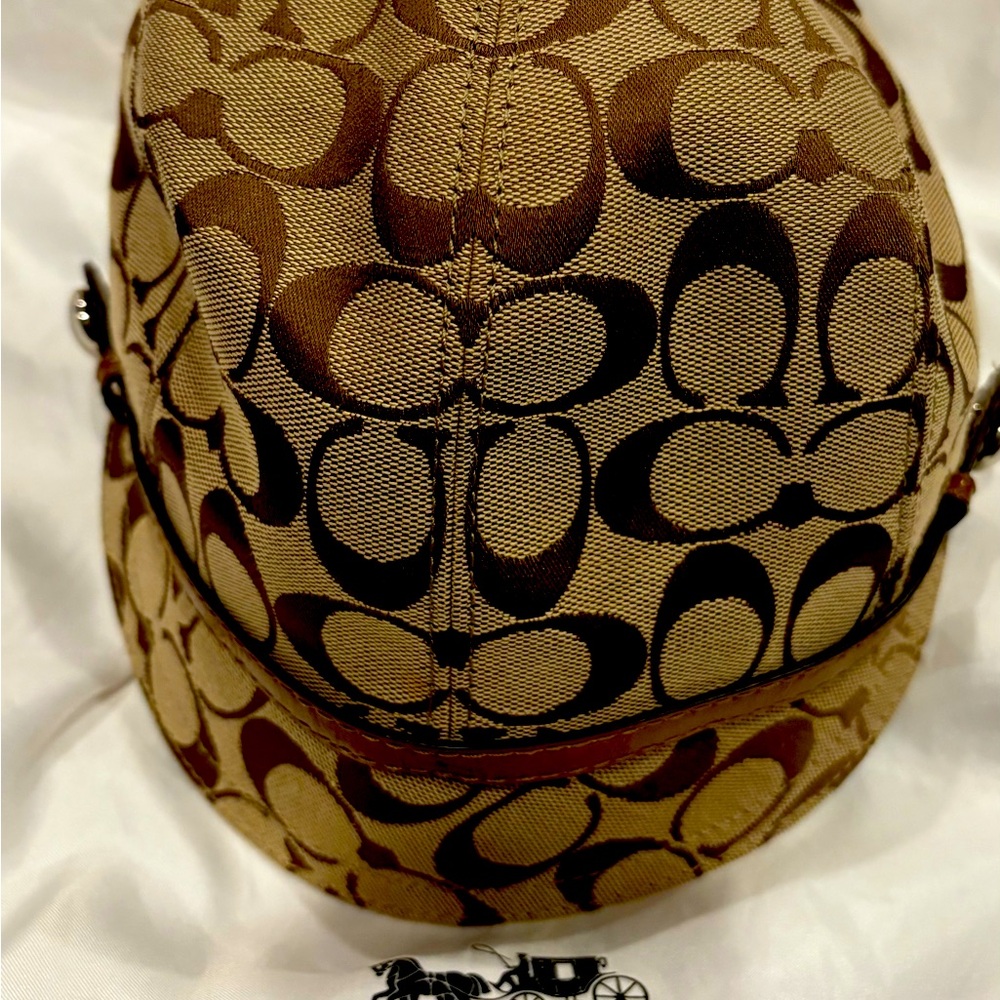 Coach Brown Signature Karee Pattern Hat